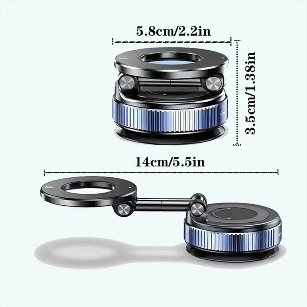Stable Vacuum Car Phone Holder, 360° Swivel Magnetic Phone Mount for Car, Anti-Shake Dashboard Windshield Stand for GPS Navigation