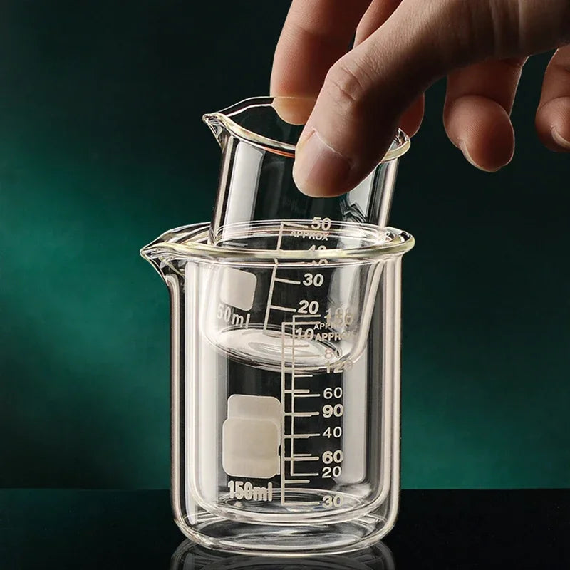 JUSTINLAU High Borosilicate Glass Beaker Clear Measuring Cup with Scale Laboratory Home Kitchen Baking Tool Multifunction Supply