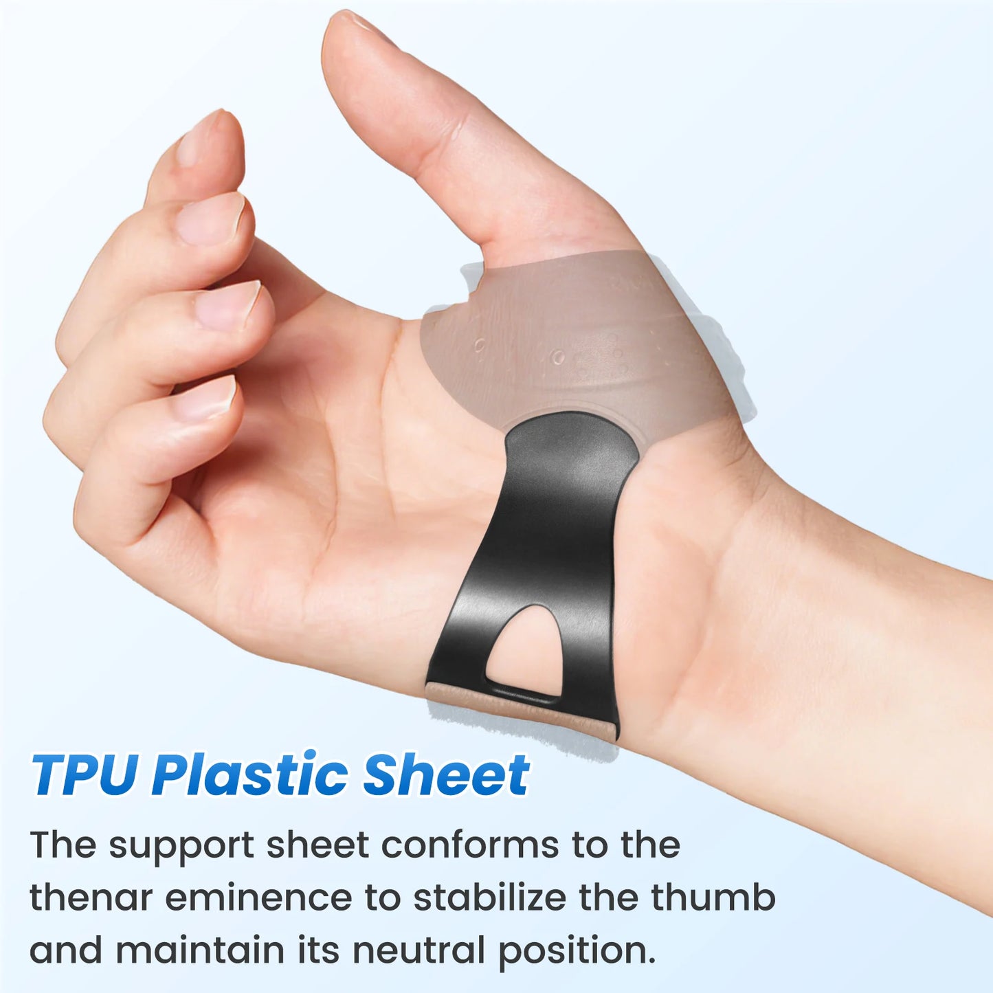 VELPEAU Flexible CMC Thumb Brace for Arthritis Pain and Thumb Base Support, Soft Rubber Thumb CMC Joint Splint for Women Men