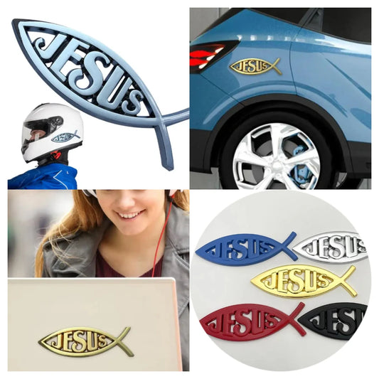 Jesus Fish Emblem Acrylic Decal Jesus Fish Car Decal Car Window Decal Acrylic Christian Bumper Stickers Religious Reusable Car