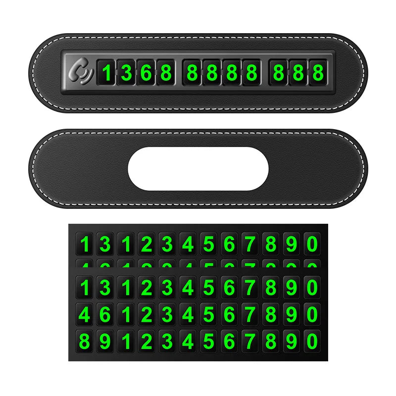 PU leather Car Phone Number Card Temporary Parking Card Plate Telephone Number Car Park Stop Automobile Accessories Car-styling