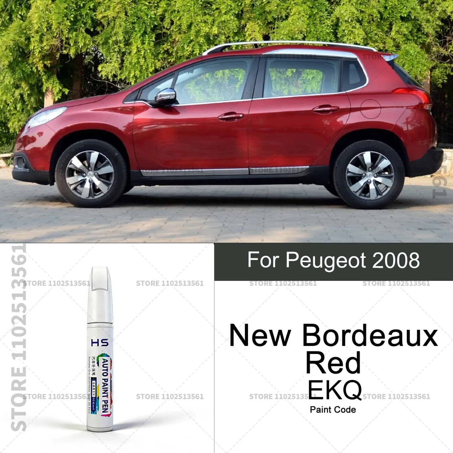 For Peugeot 2008 Touch Up Paint Pen Car Paint Scratch Repair Tool White Orange Tourmaline Phantom Red Scented White Makaha Brown