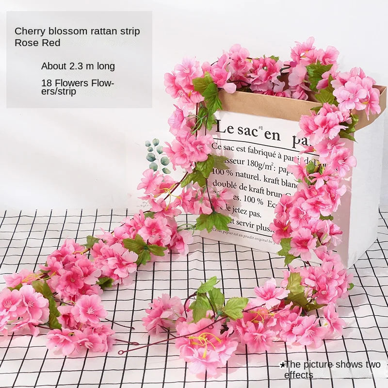 7ft 2m Flower String Artificial Wisteria Vine Garland Plants Foliage Outdoor Home Trailing Flower Fake Flower Hanging Wall Decor