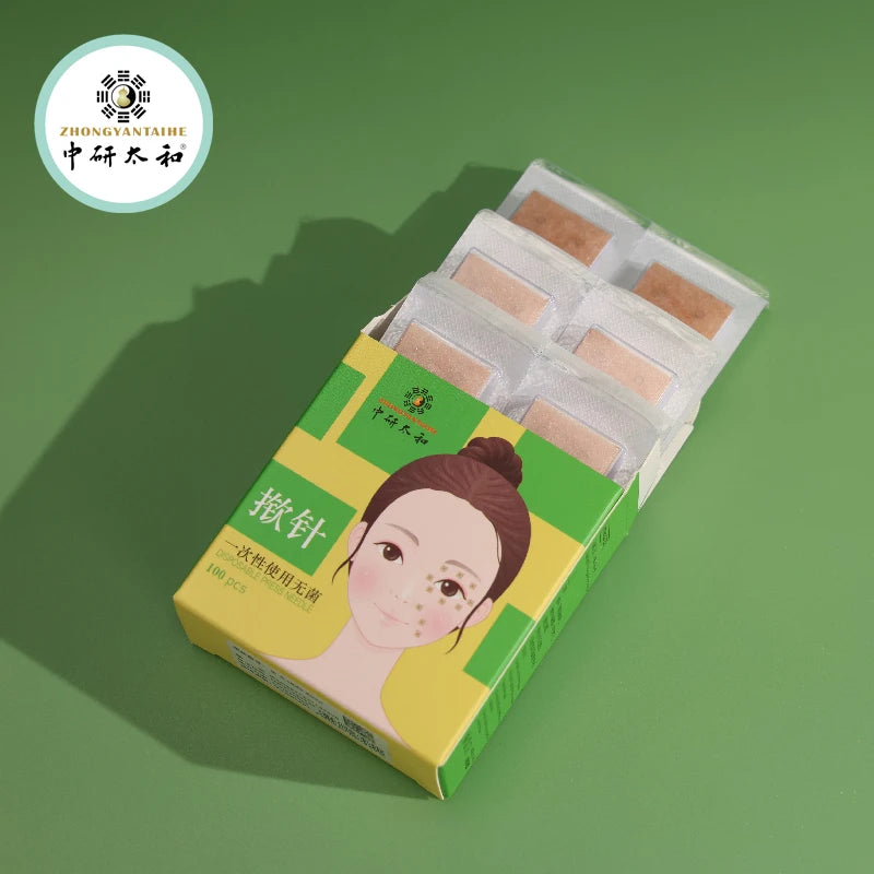 100Pcs/box Disposable Acupuncture Press Needles for Ears Skin Massage Relaxation Stickers New Packaging