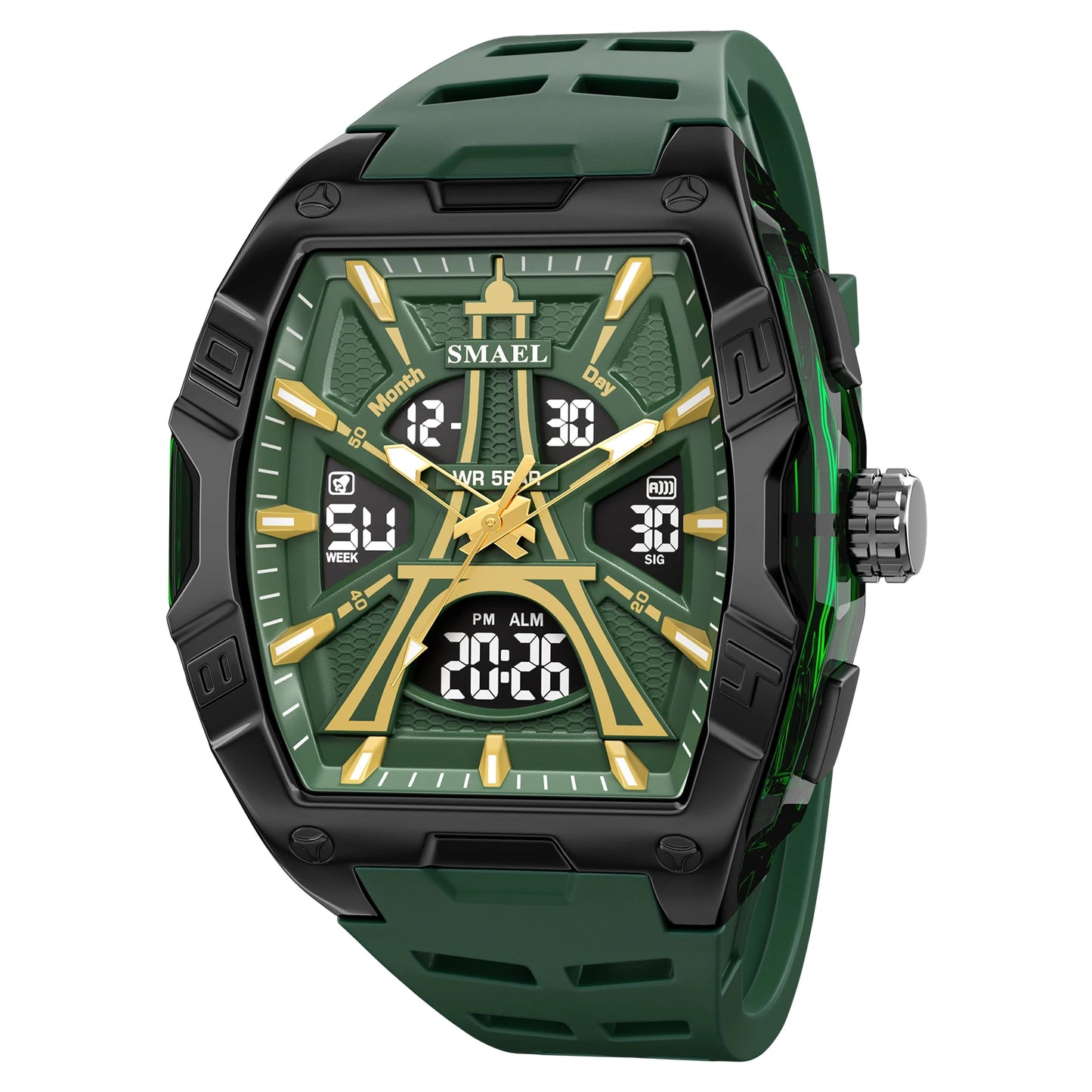 SMAEL Luxury Men Watches Waterproof Luminous Watch For Man High Quality LED Quartz Chronograph Sport  Wristwatches Clock Male