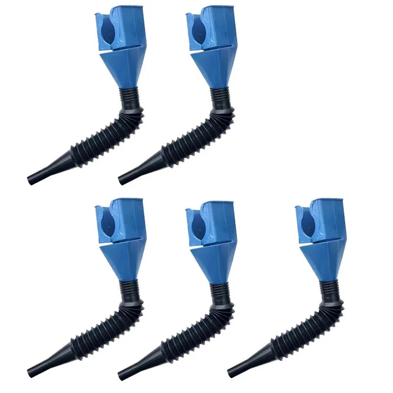1/2/4/6pcs Blue Universal Plastic Multi-Function Wide Mouth Large Funnels Flexible Draining Tool Snap Funnel For Automotive Oil