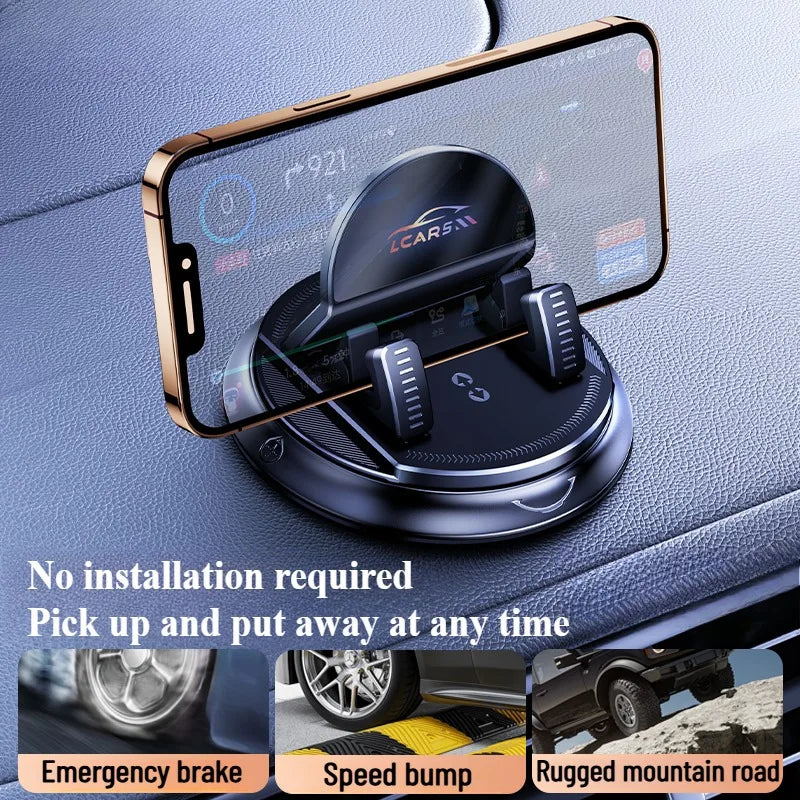360 Degree Rotating Car Mobile Holder Sticky Suction Cup Phone Stand for Dashboard Multi Purpose Use in Auto and House Accessory