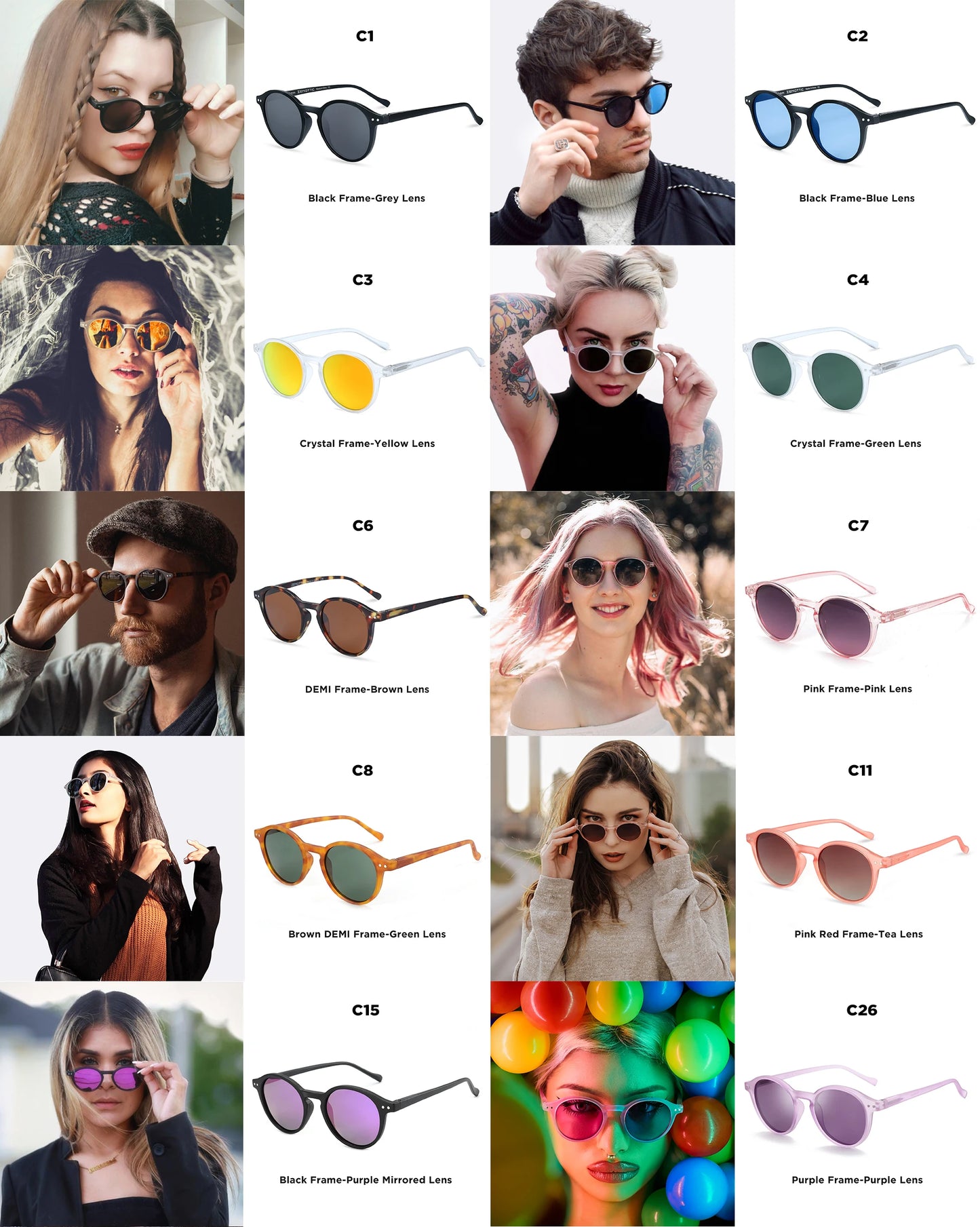 ZENOTTIC (S Size) Retro Circular Polarized Sunglasses 2026 2025 Men Women Vintage Small Round Sun Glasses UV400 Goggles Shades