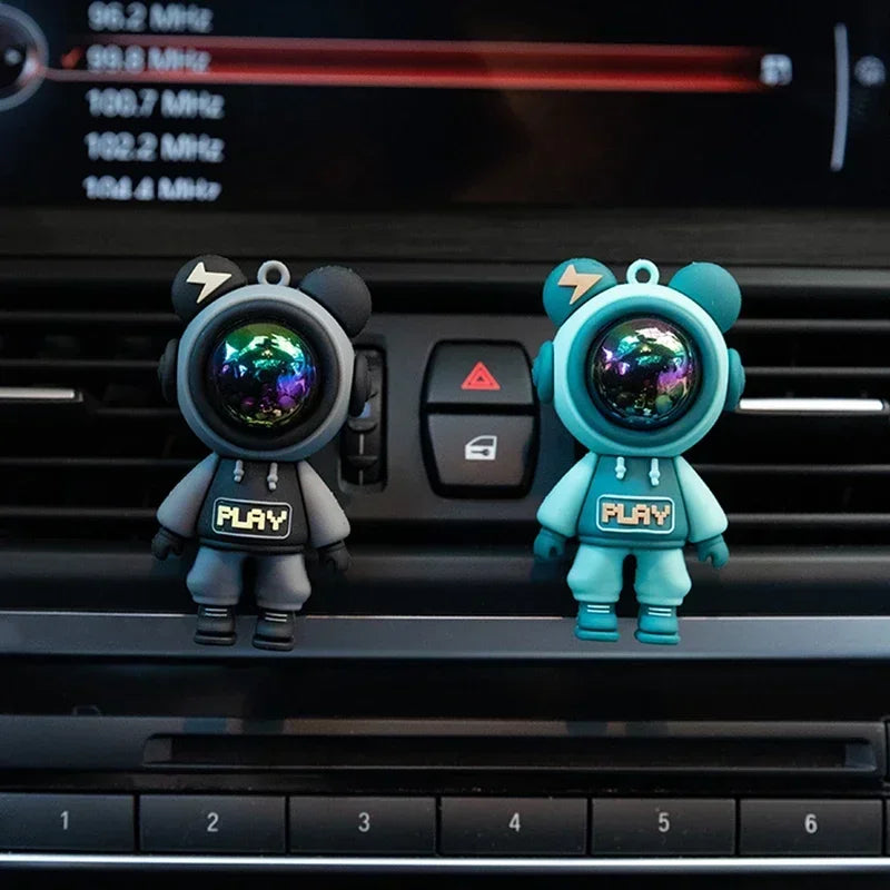 Cute Funny Cartoon Car Air Freshener Ornaments Decoration Complete Auto Vent Clips Fragrance Astronaut Figurines Accessories