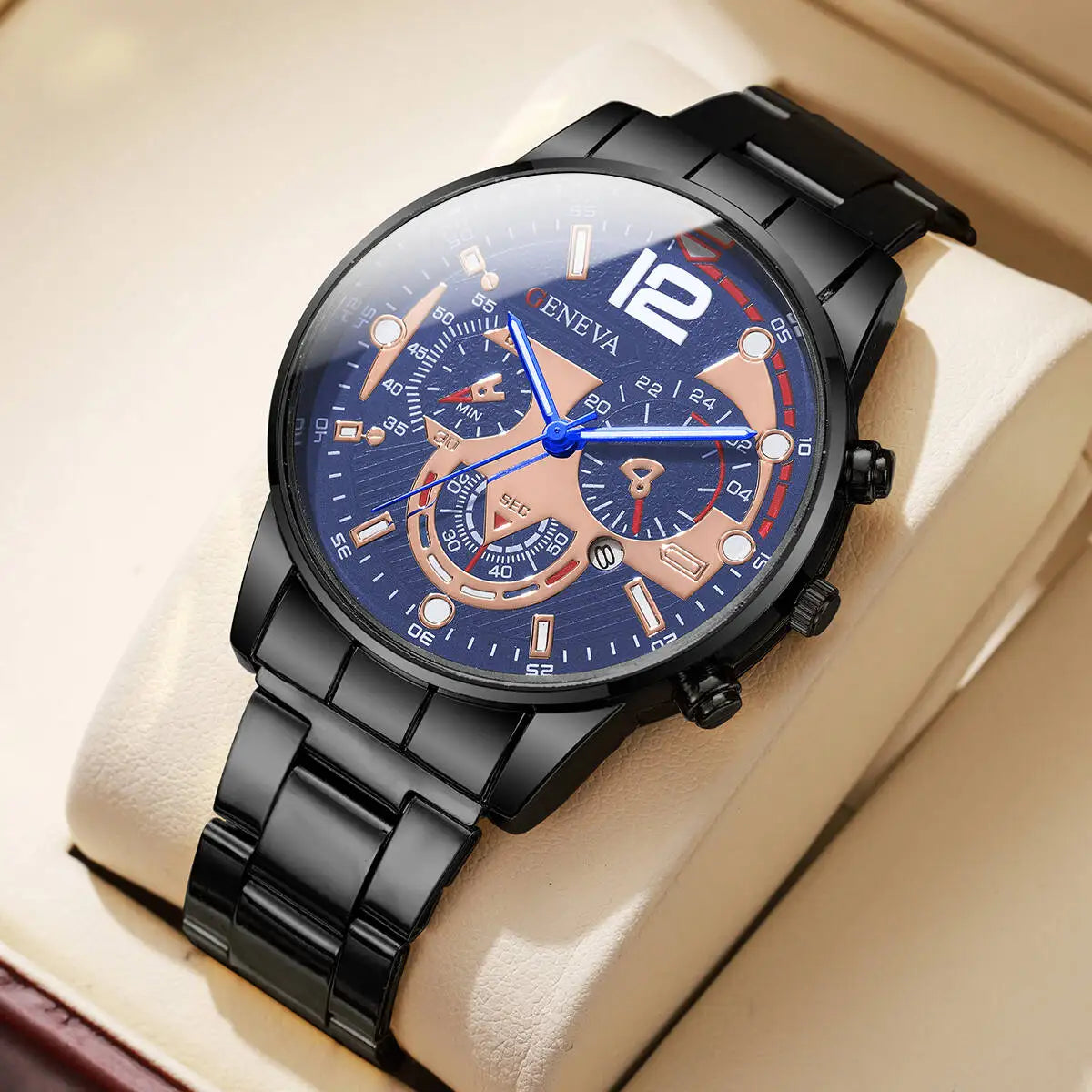 Fashion Men Business Watches Luxury Analog Quartz Wristwatches with Calendar for Men Clock Reloj Hombre（Without Box）