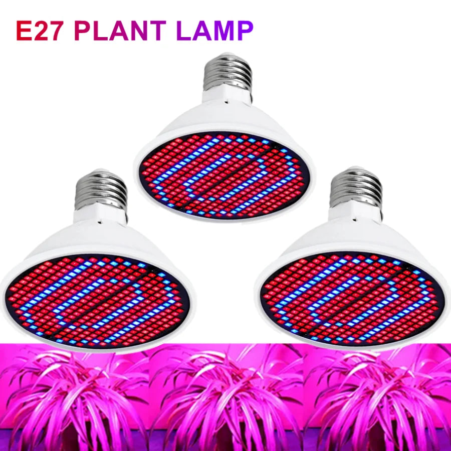 300~48Beads E27 Plant Growth Lamp Cup Red Blue Full Spectrum Indoor Planting Multi-specification Lamp Beads Lighting Light Cup