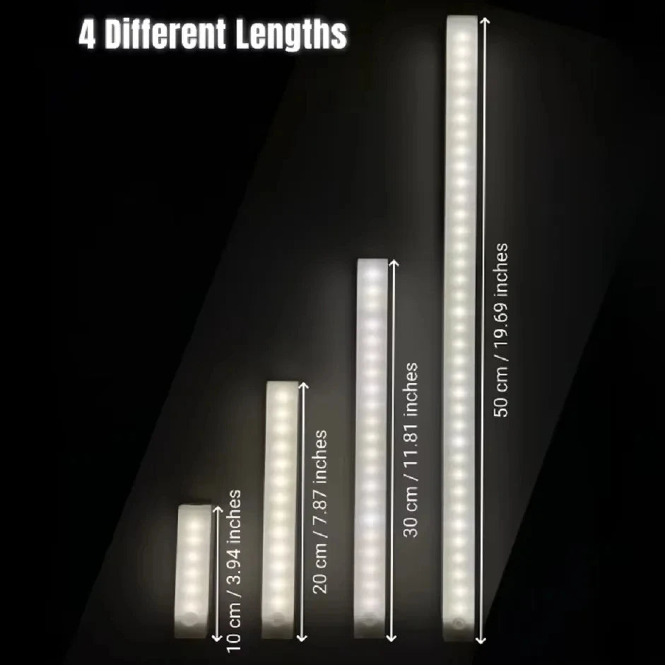 LED Motion Sensor Light Wireless USB  Rechargeable Night Light Portable Induction Lamp for Cabinet Wardrobe Staircase