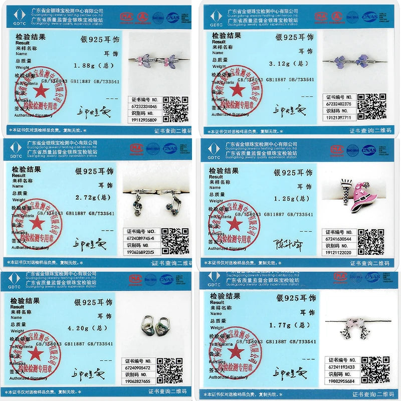 New Original 925 Sterling Silver Hoop Earrings Purple Zircon Flowers Butterflies Studs Earring For Women Wedding Engagement Gift