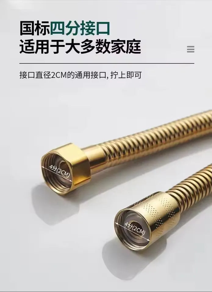 New 1.5m/2m /3m G1/2'' High Quality Flexible Shower Hose Stainless Steel Rust-proof Bathroom Tube Leak-proof Anti-Explosion Pipe