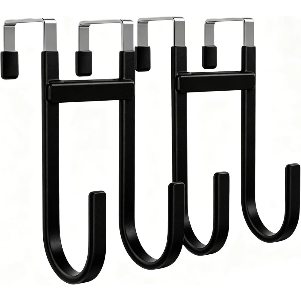 Over-the-Door Hooks, 2 Pack Heavy Duty Anti-Scratch Rubber Hooks,Space Saving Organizer for Coat, Towel, Bag, Bathroom, Bedroom