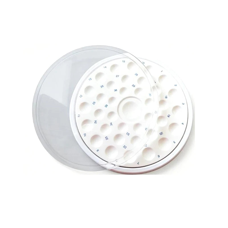 1 Set Dental/ Art Paint Porcelain Mixing Tray, 36-Hole Glazing Palette with Lid, Moisture-Retaining Mini Ceramic Mixing Tray
