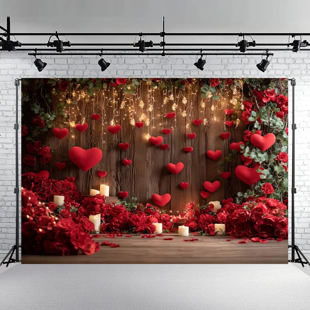 Rose Floral Background Summer Party Banner Flower Wall Wedding Birthday Decorations Bridal Marriage Backdrop Photography Studio