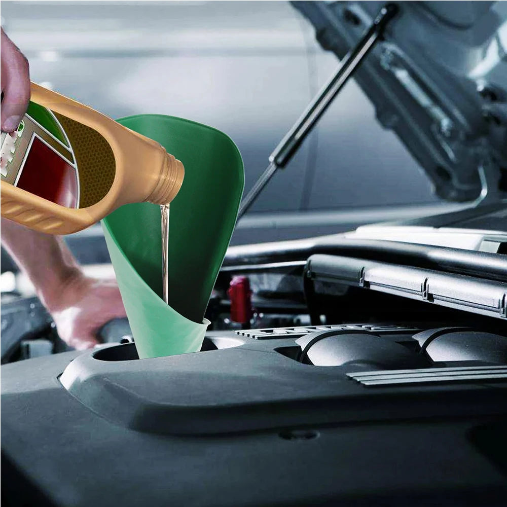 1/2Pcs Reusable Flexible Oil Drain Funnel Form A Foldable Bendable Flex Funnel for Car Truck Oil Change Spill-Free Filling