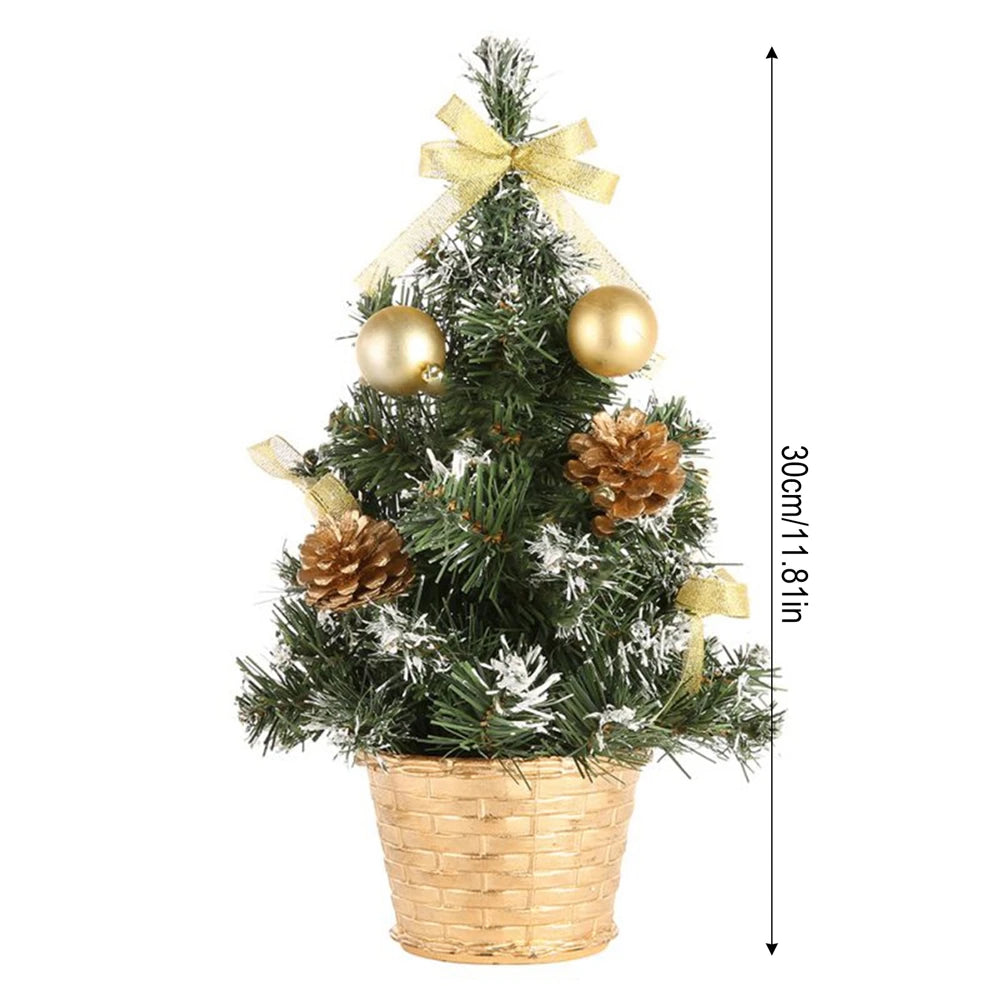 Table Mini Christmas Tree Decorations Children Home Bedroom Party 15/20/30/40cm Artificial Christmas Tree New Year Navidad Gift