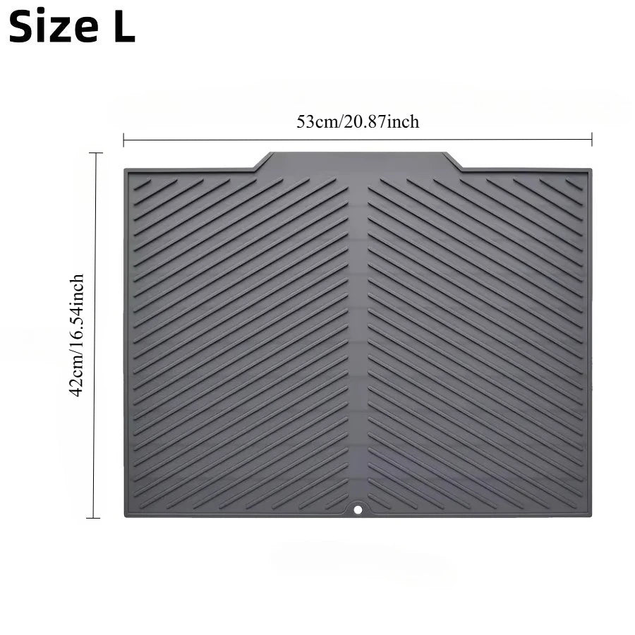 1pc Silicone Draining Pad Diversion Opening Slope Dish Cup Storage Pad Bathroom Water Filter Pad Non-Slip Mat Kitchen Unit Heat