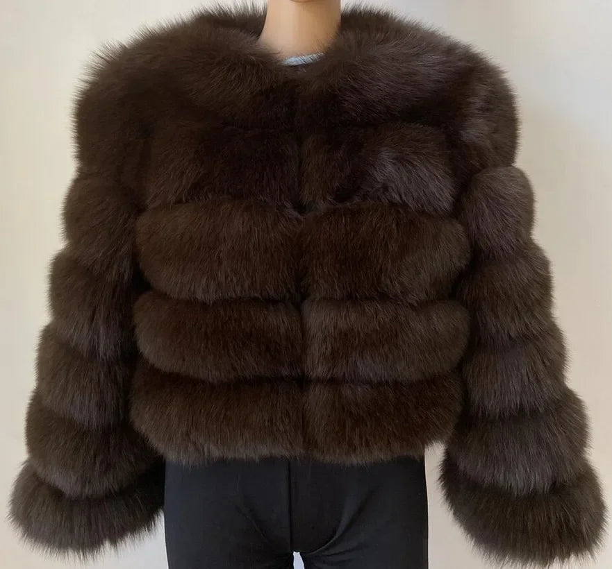 Women Autumn Winter Faux Fur Fox Coats Short Coat Jackets Elegant Jacket Furry Outerwear Party White Thick Warm Y2k Coats
