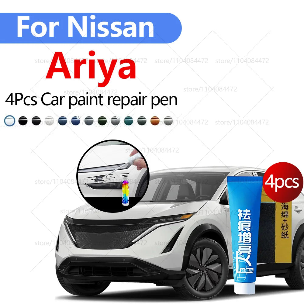 Car Paint Repair Pen For 2022-2025 Nissan Ariya Paint Scratch Repair Accessories 4PCS Green Black Red White Red Silver Gray Gold