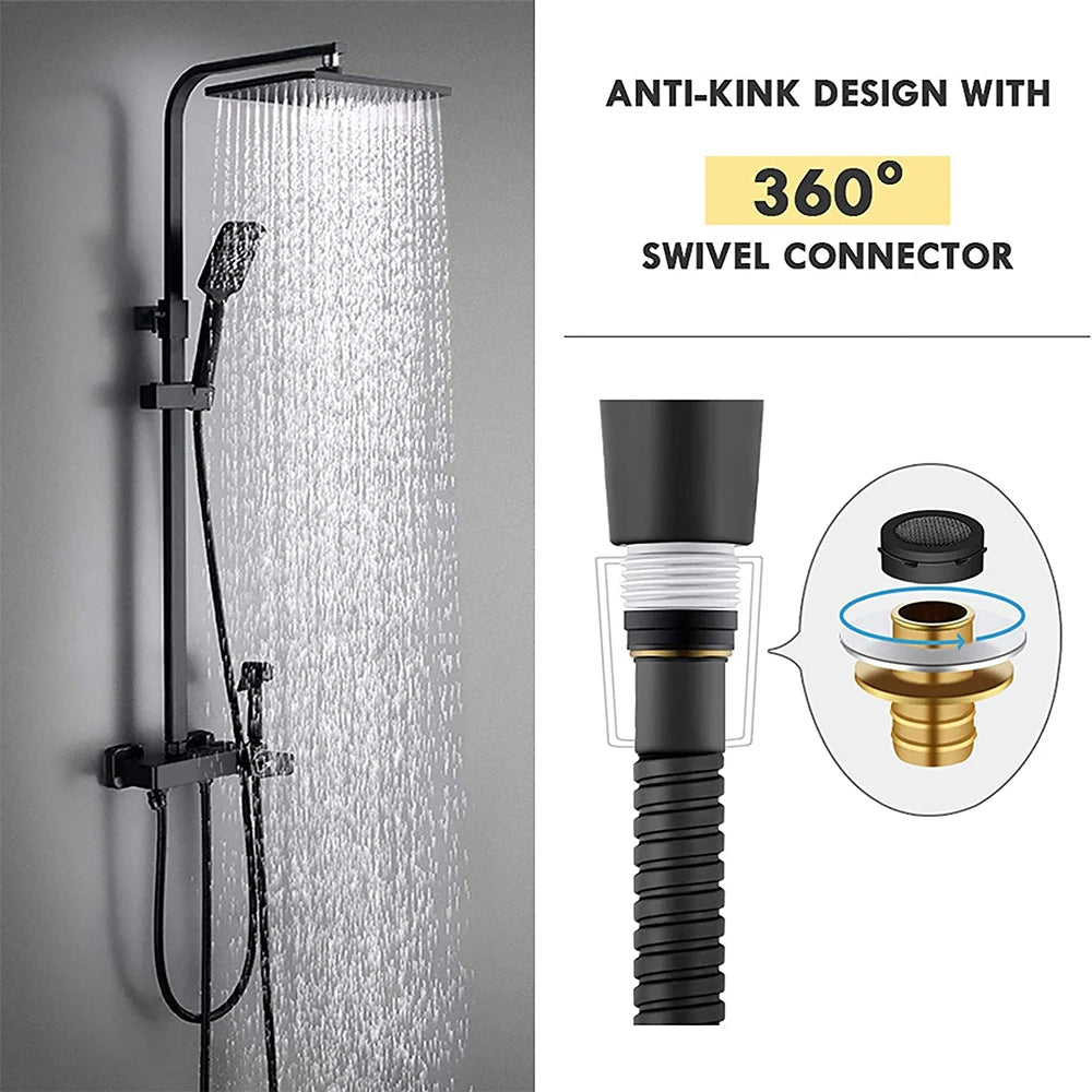 New 1.5m/2m /3m G1/2'' High Quality Flexible Shower Hose Stainless Steel Rust-proof Bathroom Tube Leak-proof Anti-Explosion Pipe