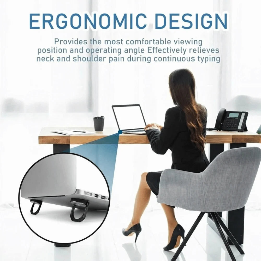 1 Pair Universal Alloy Laptop Stand Aluminium Alloy Foldable Notebook Bracket Non-slip Invisible Support Desktop Holder