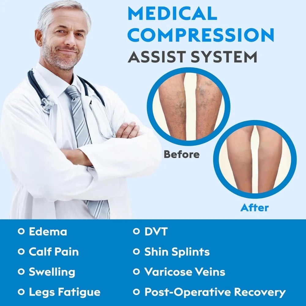 1 Pair Varicose Veins Medical Compression Stockings 23-32mmHg Pressure Level 2 Serious Calf Leg Slimming Socks Open / Close Toes
