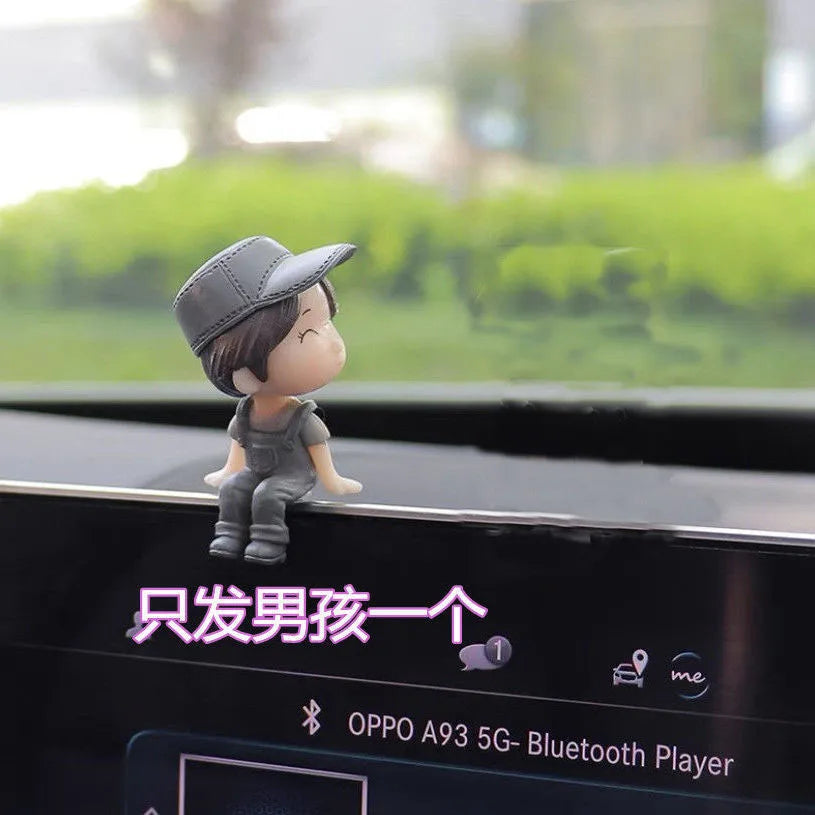 Car Accessories Cute Cartoon Couples Action Figure Figurines Balloon Ornament Auto Interior Dashboard for Girls Gifts