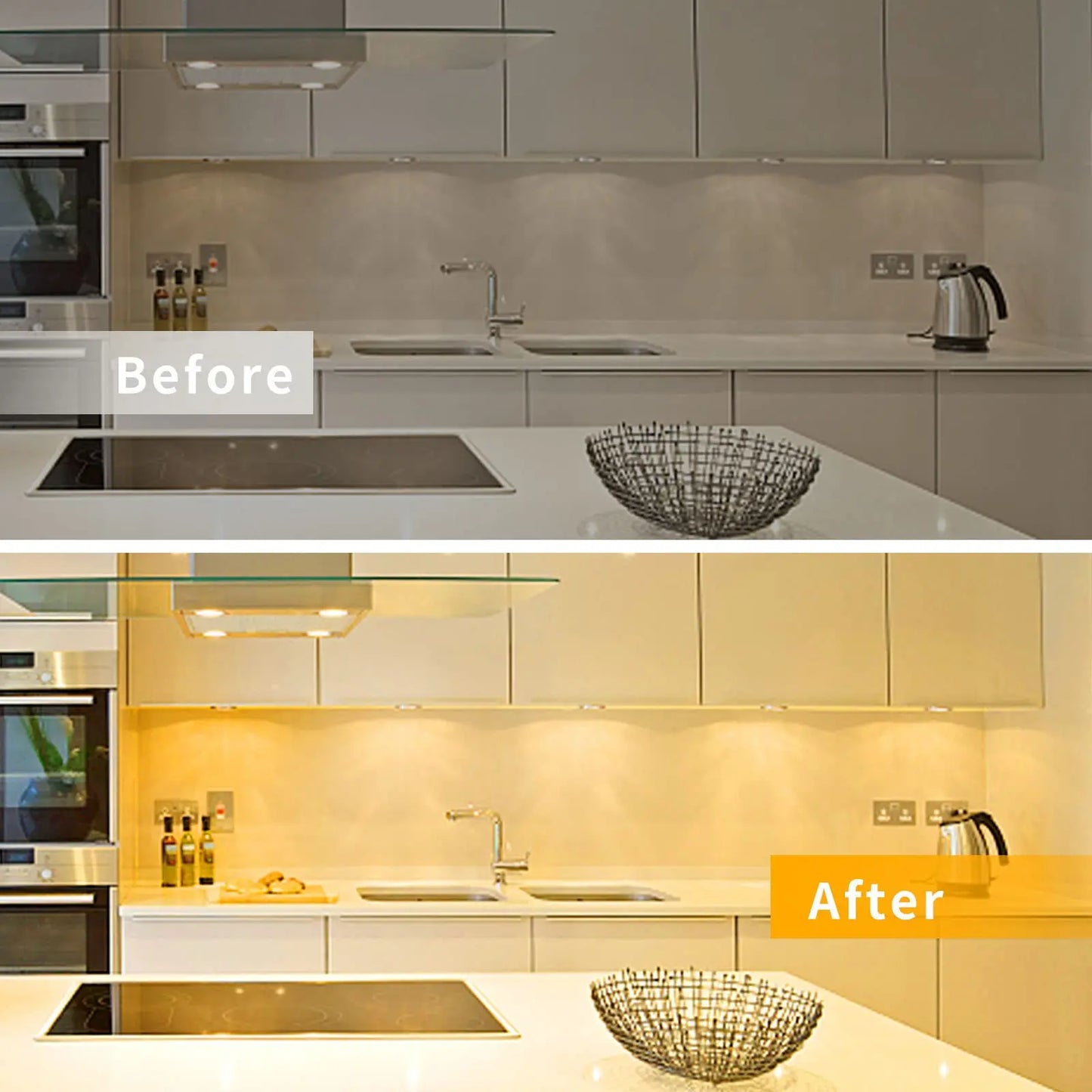 Led Under Cabinet Light 3W Round Dimmable Puck Lamp Kit with 5V USB Switch Interior Home Showcase Cupboard Mini Spot Downlights