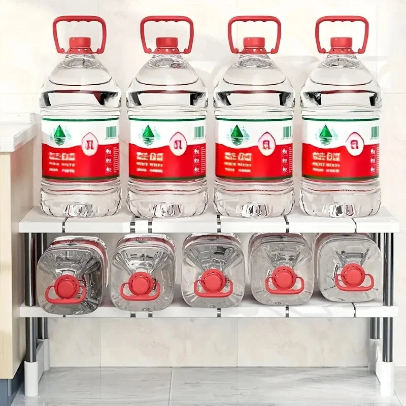 Adjustable Expandable Under Sink Storage Rack Multi-layer Cabinet Organizer Space-Saving Pot Holder for Kitchen Bathroom