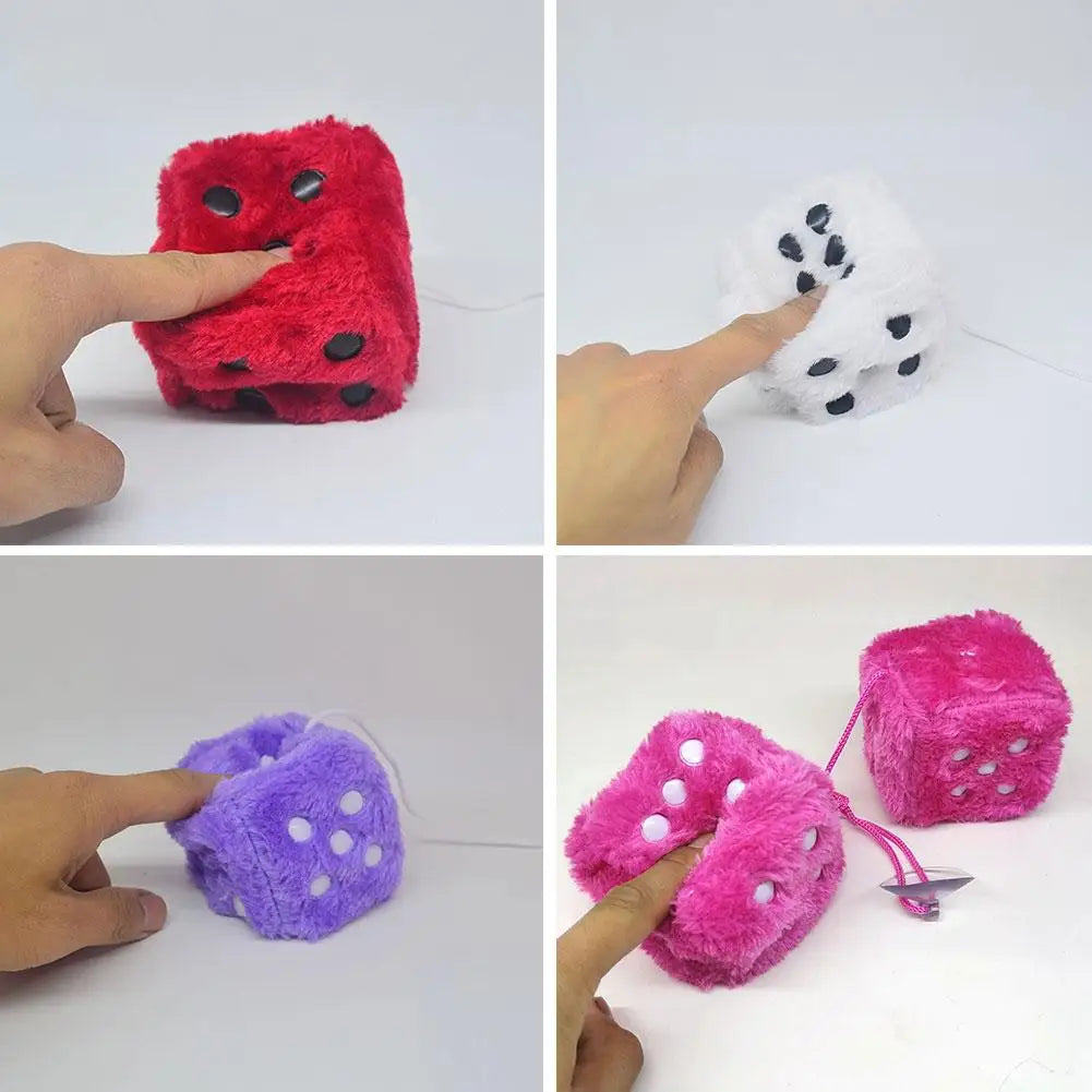 Plush Dice Car Ornament Pendant