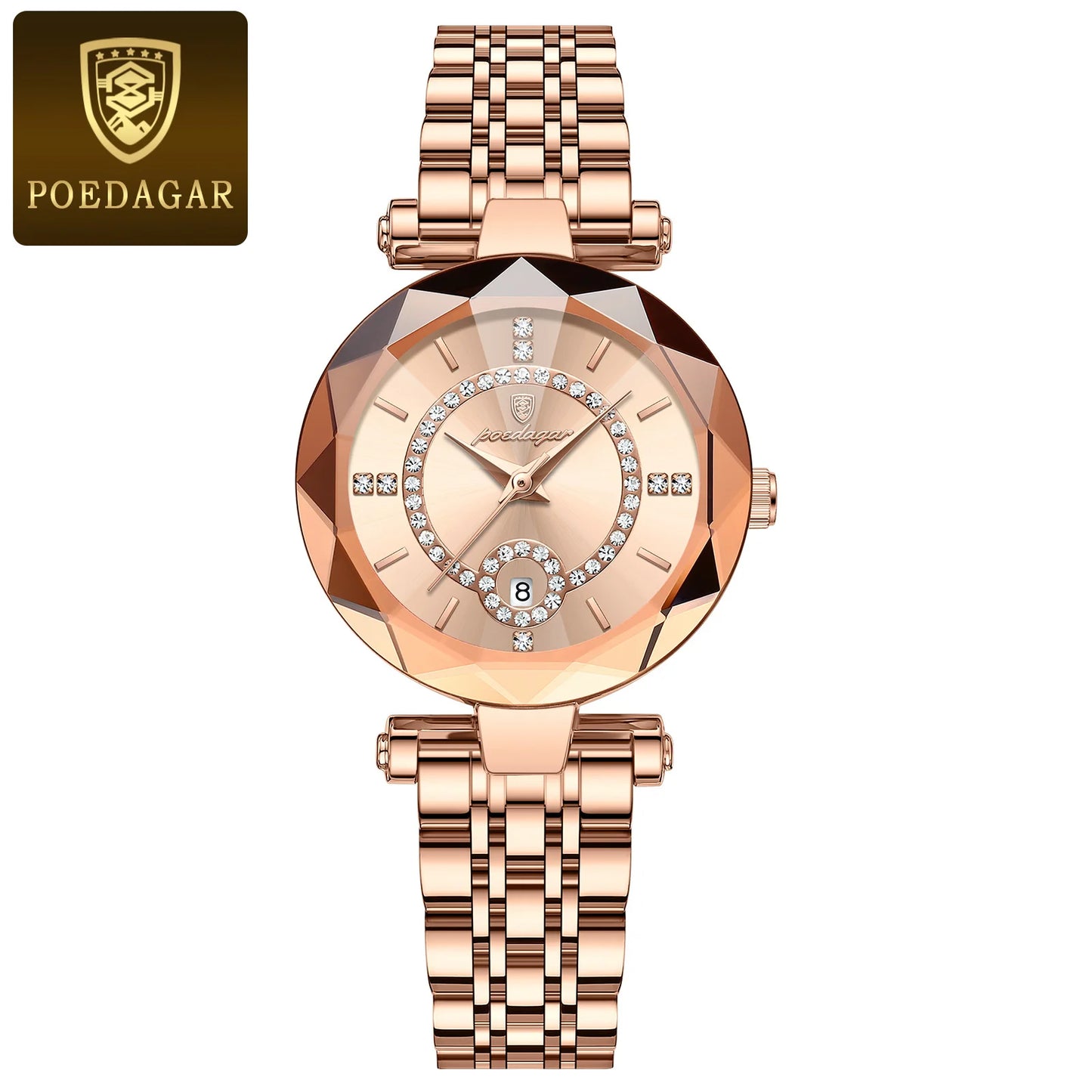 POEDAGAR Luxury Brand Women's Watches Waterproof Stainless Steel Date Ladies Wristwatch Fashion Elegant Quartz Woman Watch Reloj