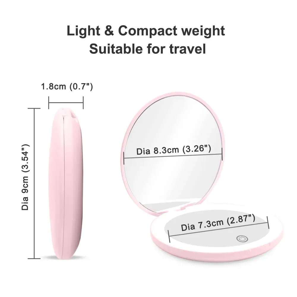 LED 1X/10X Compact Travel Mirror