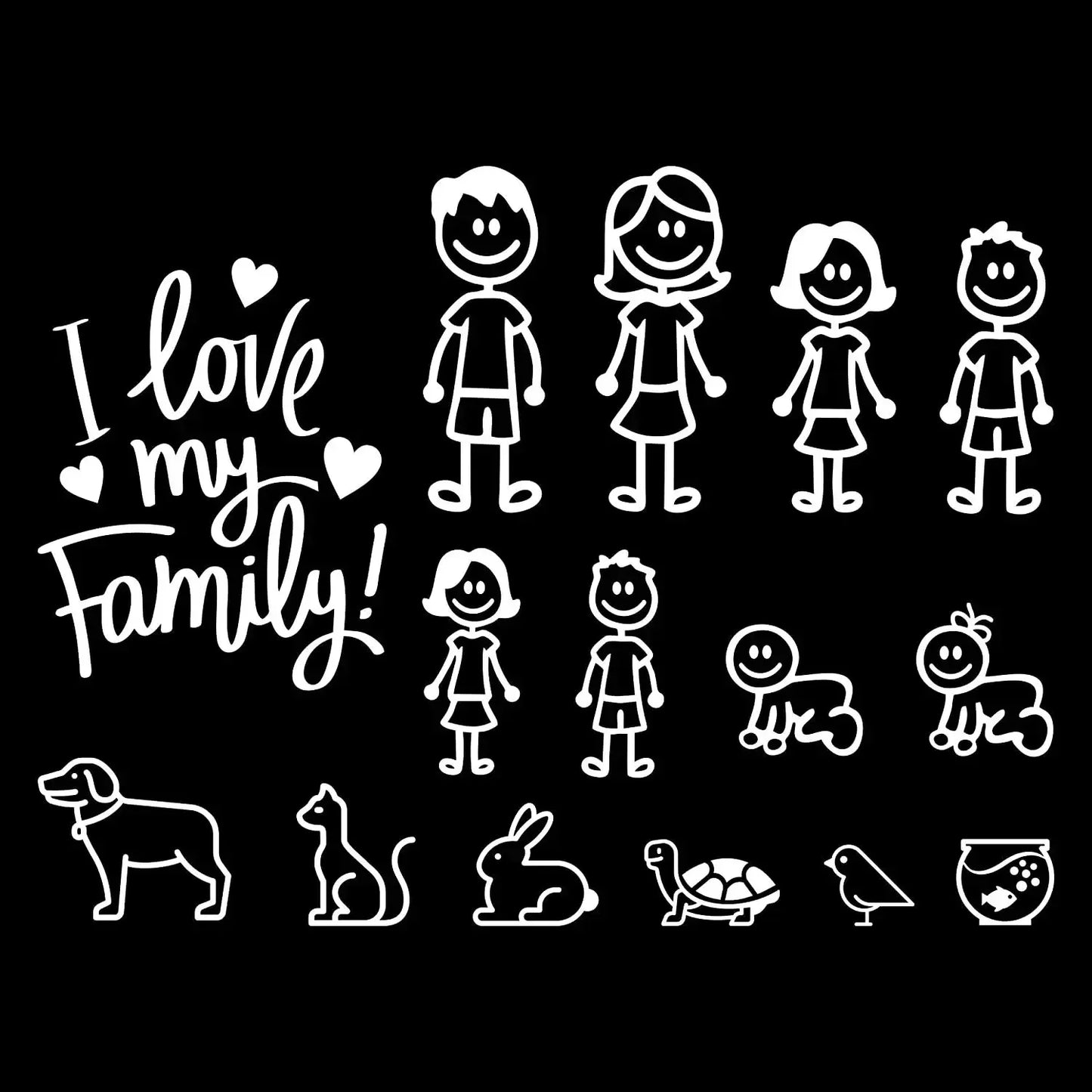 LYKX Interesting Family Automobiles Motorcycles Car Sticker Window Waterproof Sun Protection Decal PVC Decorative Goods