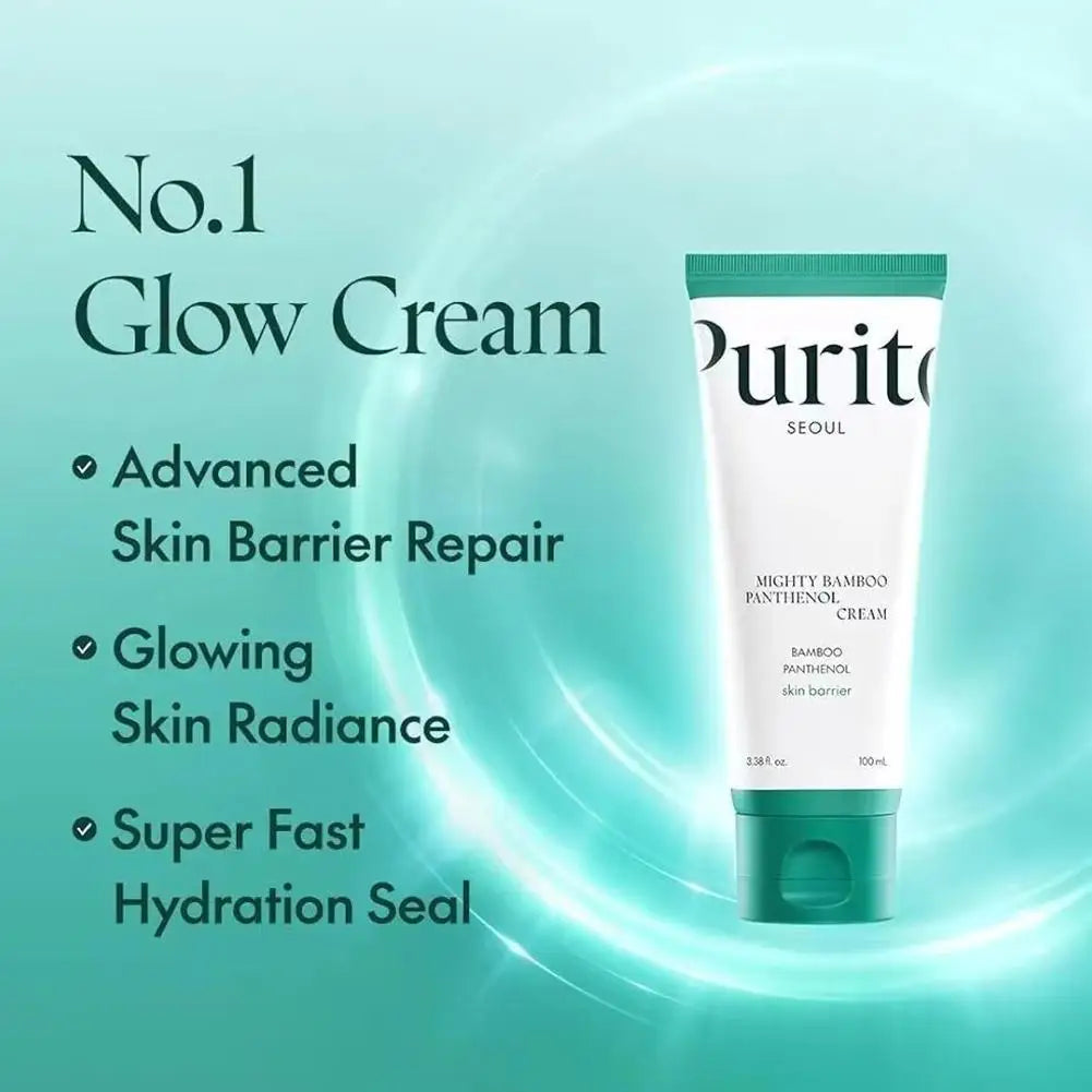 Korea Purito Mighty Bamboo Panthenol Cream 100ml Strengthen Skin Barrier Moisturizing Calming Face Care Cream for Sensitive Skin