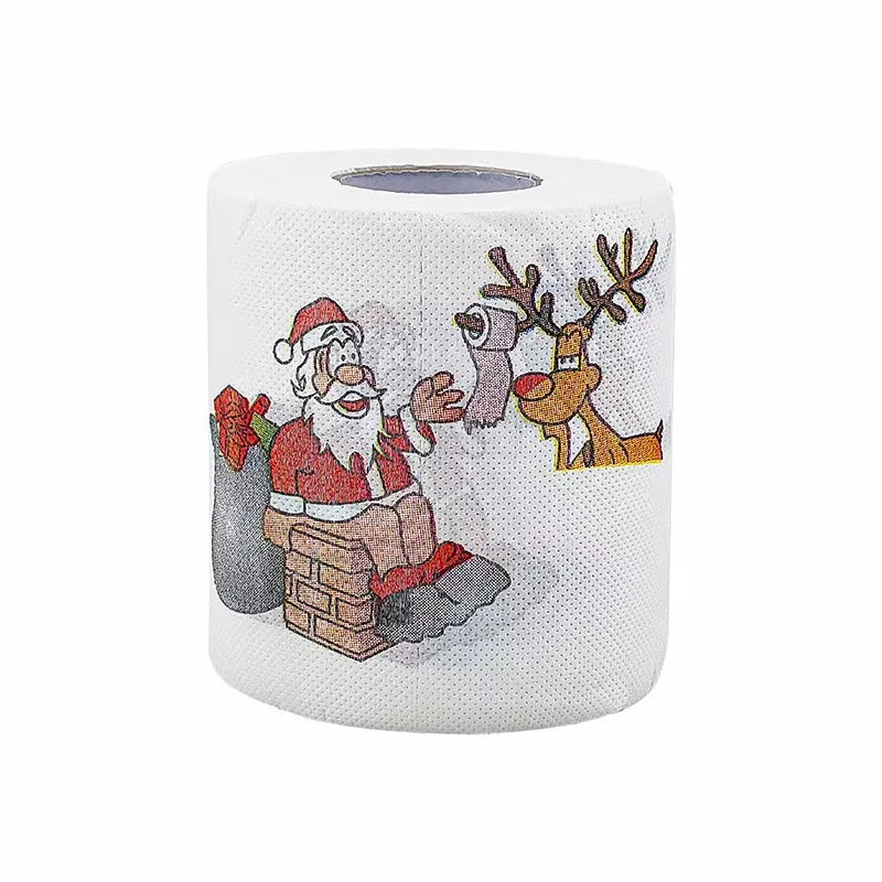 Christmas Toilet Roll Paper, Happy 2026 New Year Supplies, Xmas Tissue Roll Napkin Kitchen Tool, Home Decoration for Holidays
