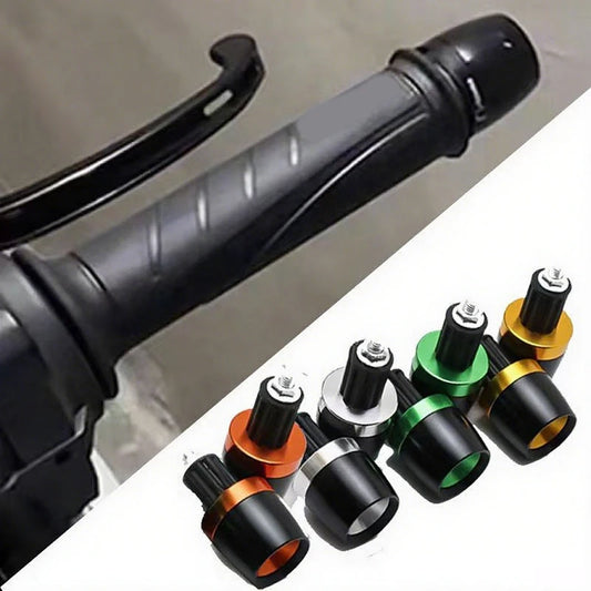 1 Pair Universal Motorcycle Handle Bar Ends Grips CNC Metal Handlebar Counterweight Plug Slider Motor Bike Grips Accessories