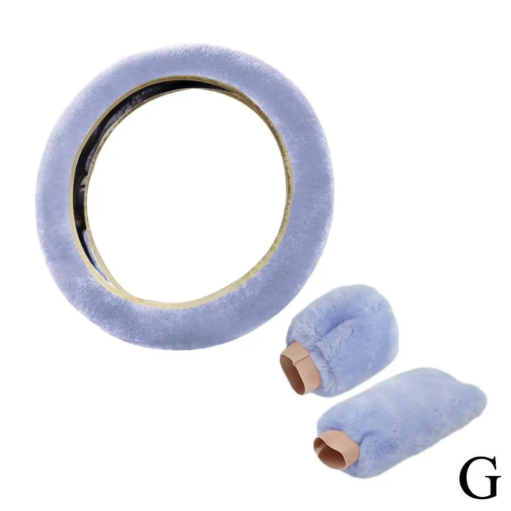 Super Soft Plush Car Steering Wheel Cover Universal Steering-Wheel On Auto The Faux 37/38cm Handlebar Fur Warm K4I7