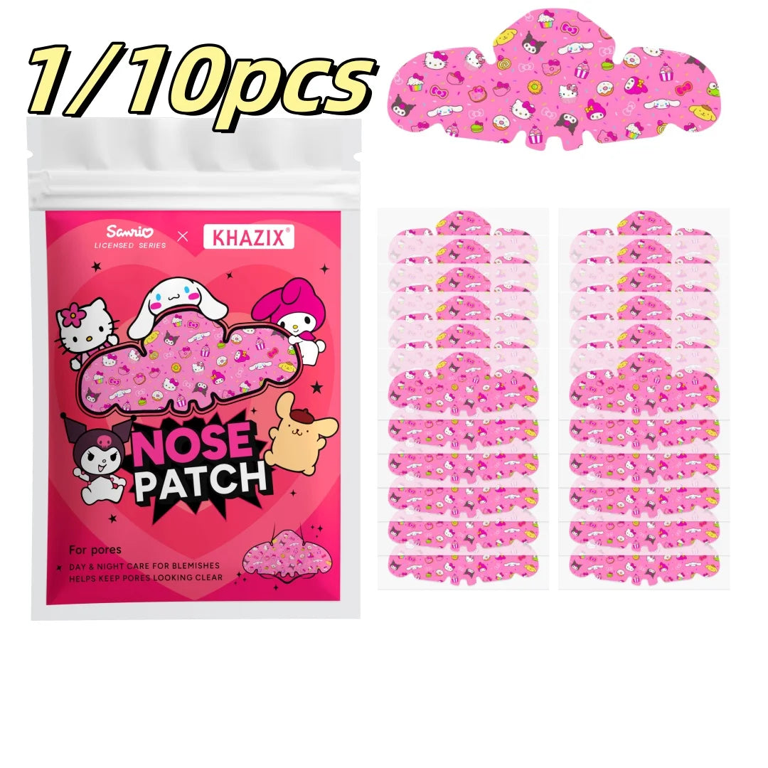 1/10pcs Hello Kitty Nose Pore Strips 10PCS Cute Cartoon Design Nose Stickers Kawaii Beauty Care Gift for Women