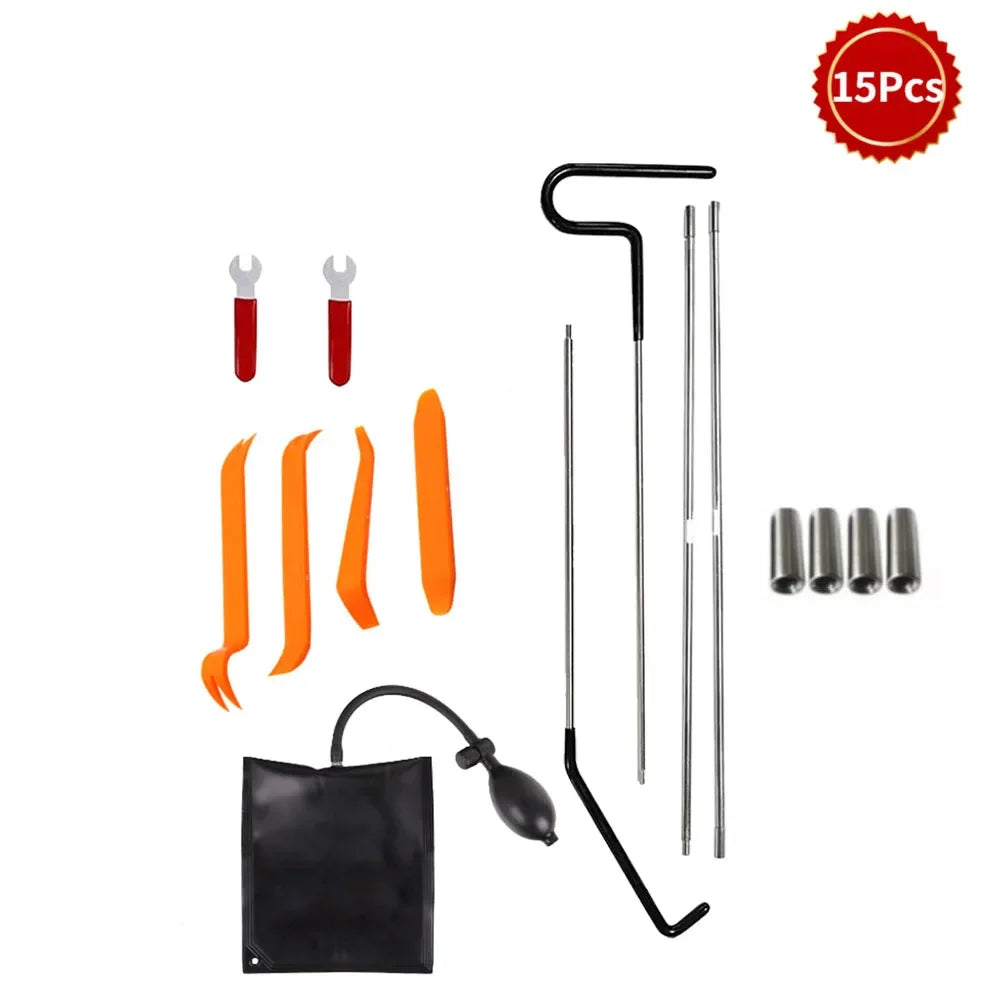 PWS Auto Tool Kit Door Open Grabber Lockout Lock Pick Set Long Range Reach Hooking Key Lost In Truck Air Wedge Bag Pump Car Tool
