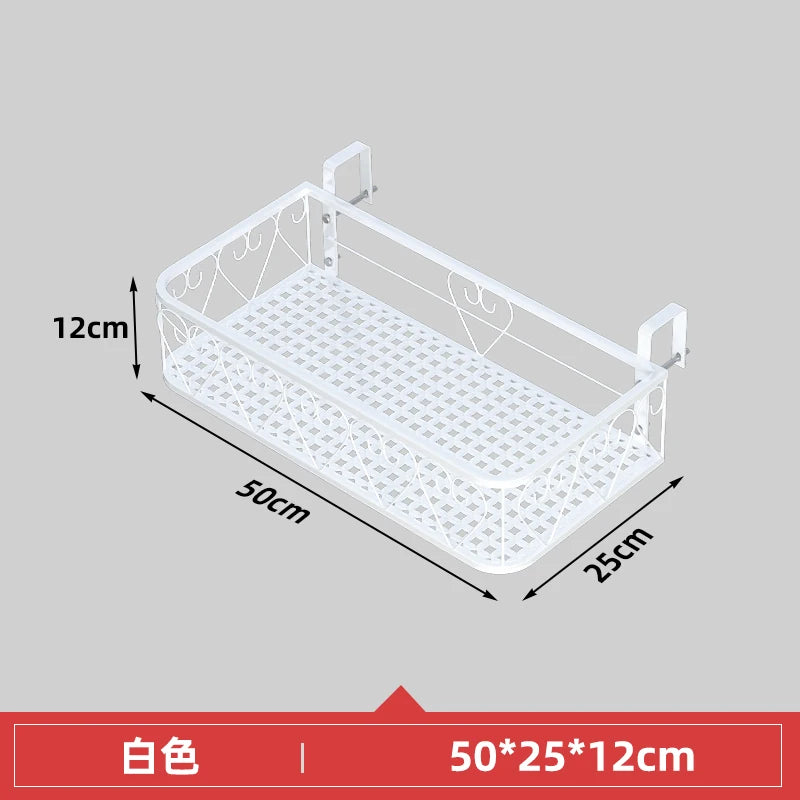 Balcony Flower Holder Hanging Planter Bracket for Railing Vertical Plant Shelves for Succulents Outdoor Gardening Storage Rack