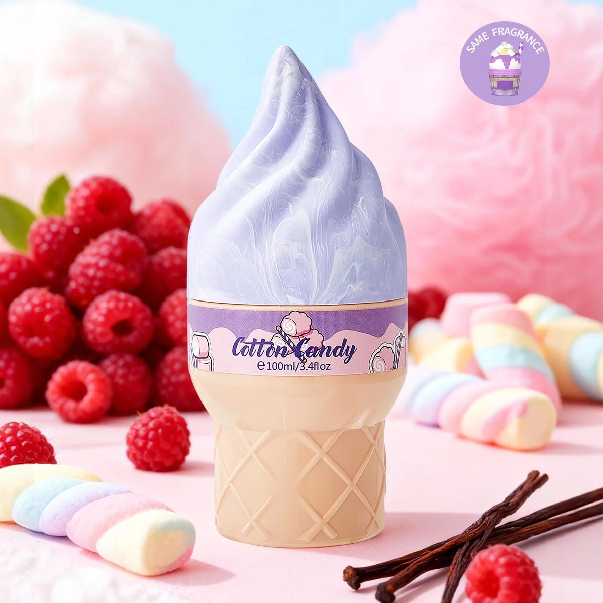 Gourmet Dessert Perfume Spray,Chocolate Cookie/Cotton Candy/Caramel Popcorn Fragrance Mist,Sweet Women Strawberry Vanilla Scent
