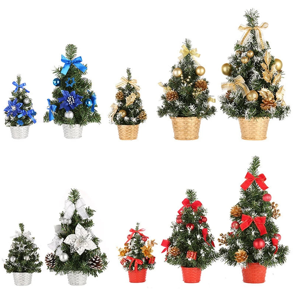 Table Mini Christmas Tree Decorations Children Home Bedroom Party 15/20/30/40cm Artificial Christmas Tree New Year Navidad Gift