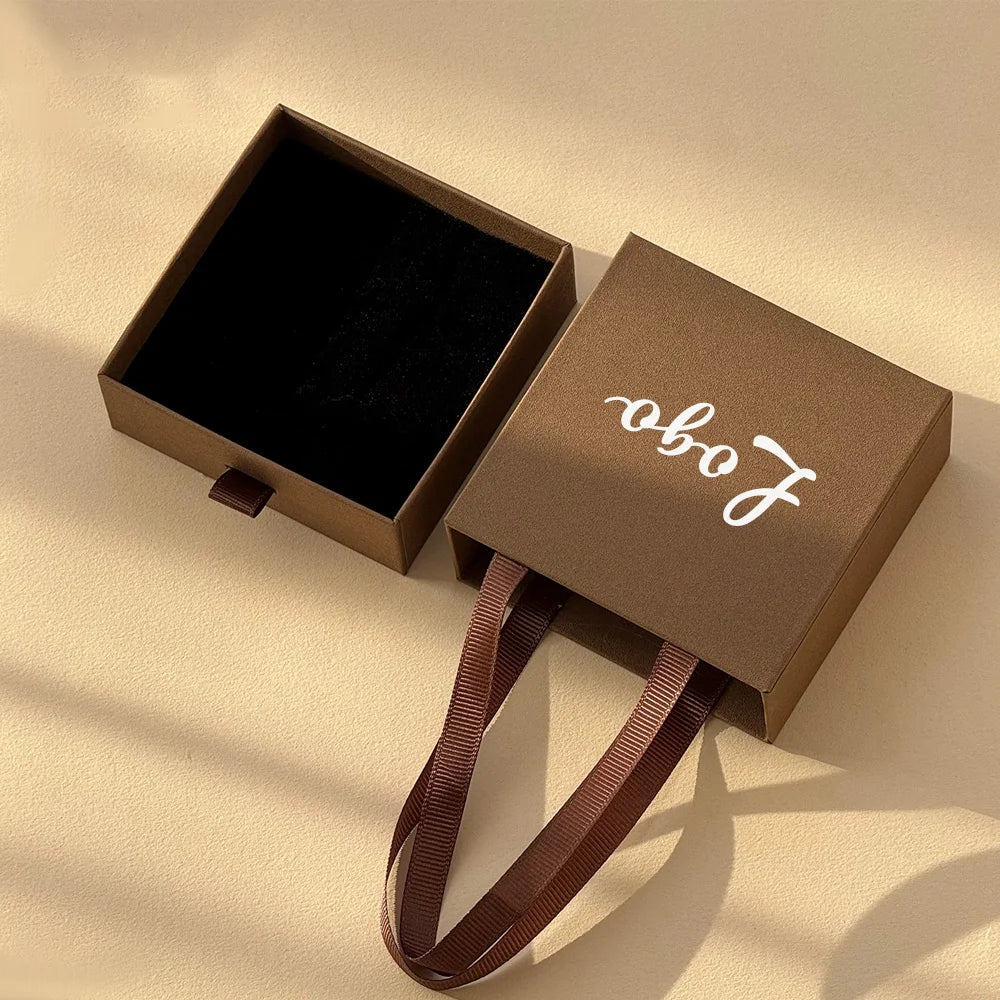 Personailzed Handheld Drawer Jewelry Box Earrings Ring Pendant Bracelet Necklace Storage Display Case Portable Jewelry Packaging