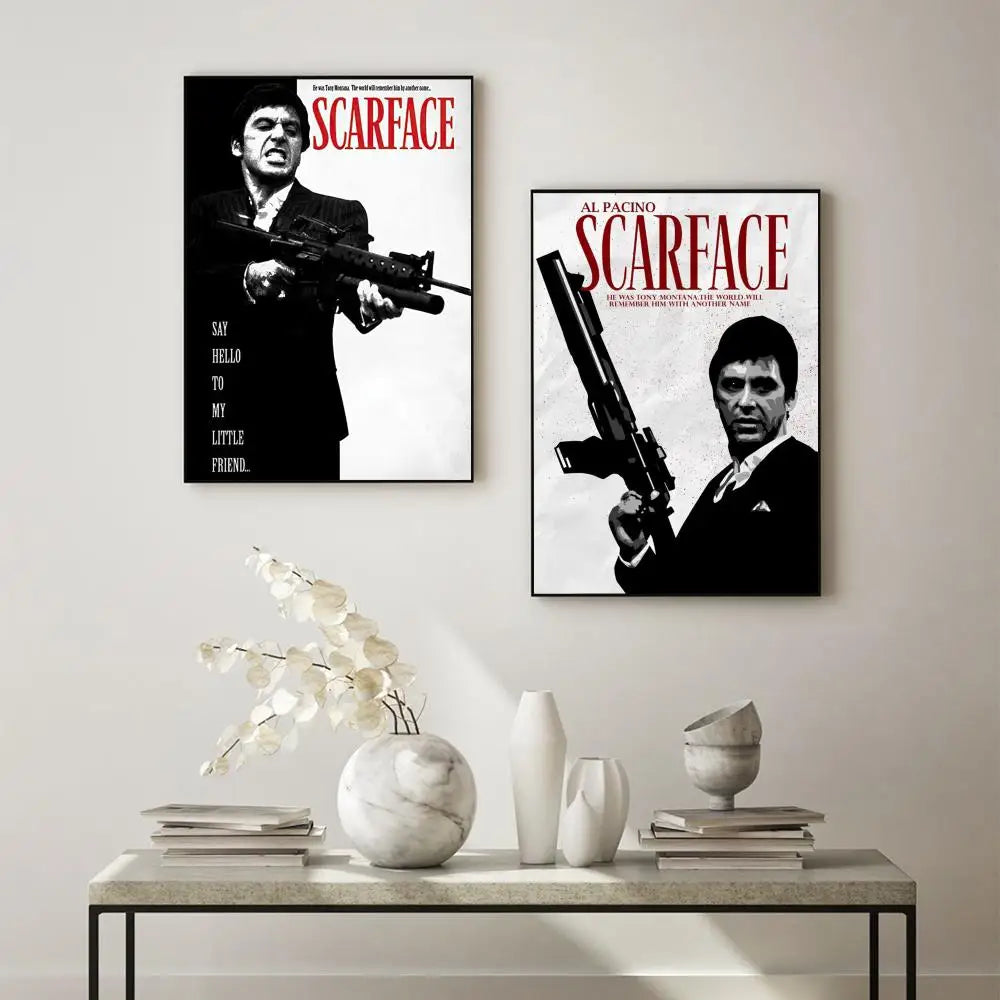 Movie S-Scarface Poster HD Versatile Waterproof Wall Decor Self Adhesive Perfect for Any Room & Ideal Gift