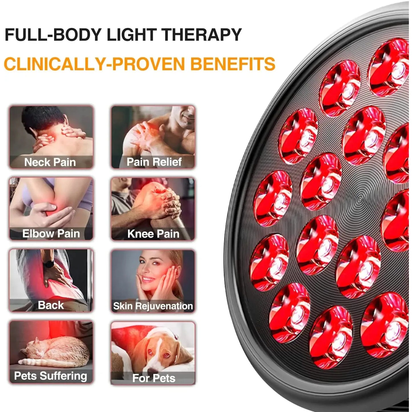 E27 54W 660nm&850nm LED Red Light Therapy Lamp Infrared Bulb For Face Skin Care Pain Relief