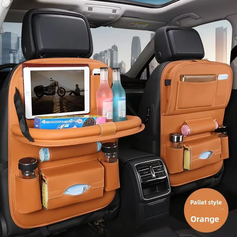 KASYPHE 2026 New Car Seat back Storage Organizer Bag Universal PU Leather Multifunction Storage Box Stowing Tidying Pocket Auto