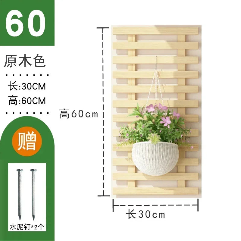 Anti-corrosion Flower Shelf Solid Wood Indoor Hanging Wall Balcony Decoration Layout Living Room Potted Plant shelevs Furniture